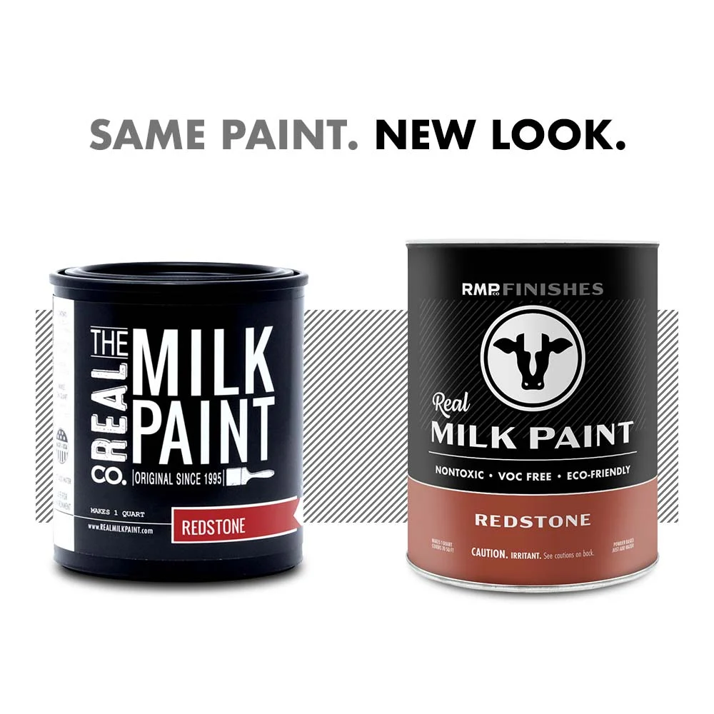 Milk paint by RMP Finishes: The new look for Real Milk Paint Co Redstone milk paint. Same milk paint formula, new packaging design.