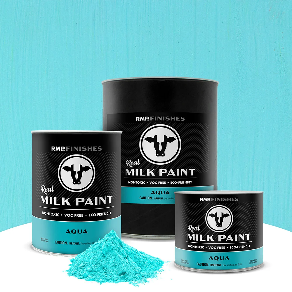 Aqua Real Milk Paint - Bright Blue Non-toxic Furniture Paint by RMP Finishes