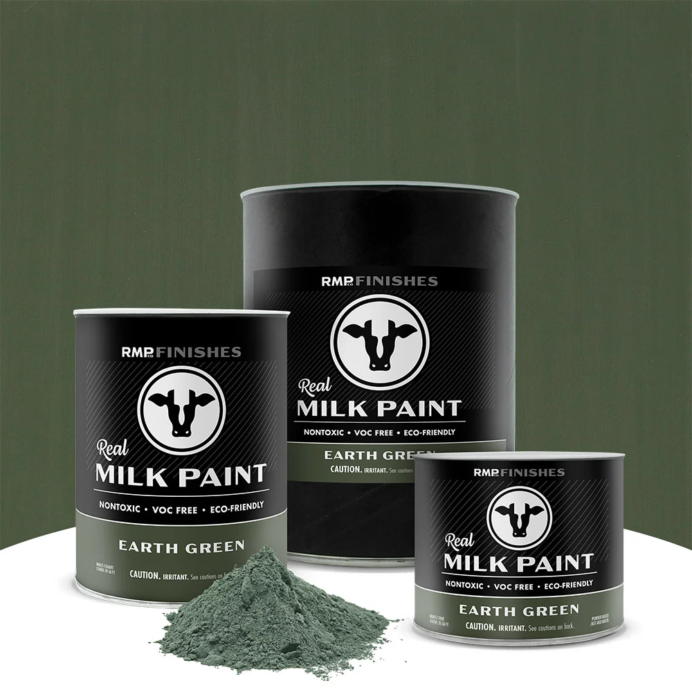 Earth Green Real Milk Paint - Deep Green Non-toxic Furniture Paint by RMP Finishes