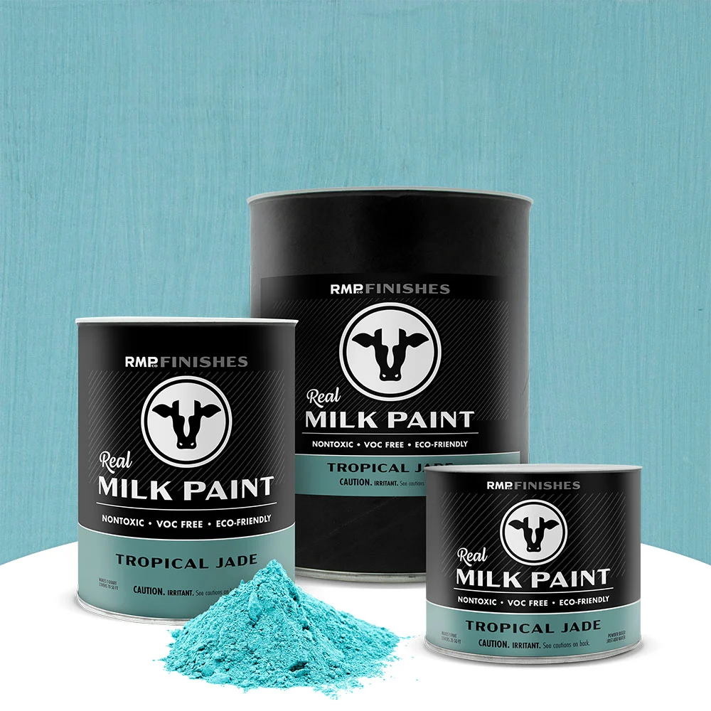 Tropical Jade Real Milk Paint - Warm Blue Green Non-toxic Furniture Paint by RMP Finishes
