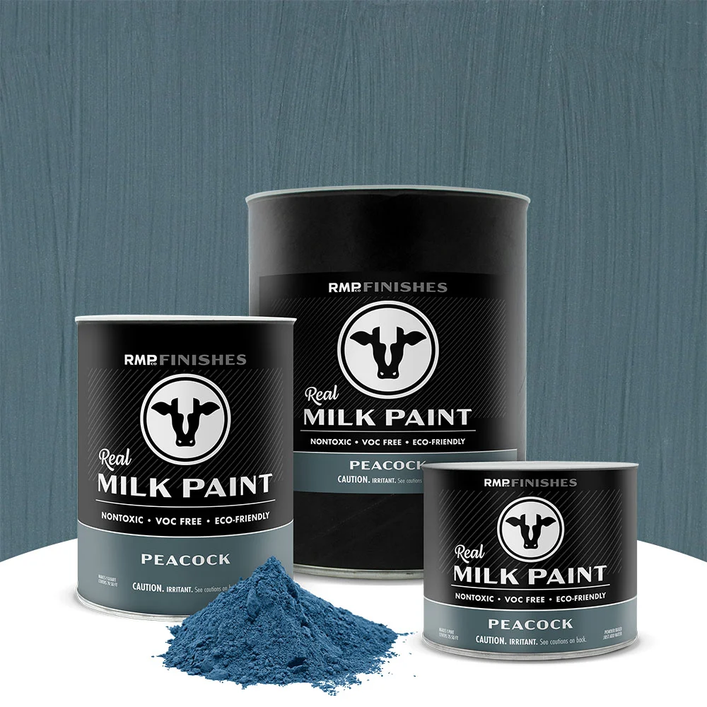 Peacock Real Milk Paint - Deep Blue Green Non-toxic Furniture Paint by RMP Finishes